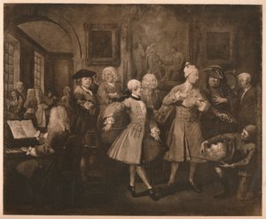 Ein Wüstling Fortschritt - 2: Der Empfang, 1733 von William Hogarth