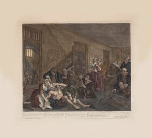Der Lebensweg eines Wüstlings, Platte 8: Im Irrenhaus, ca. 1735