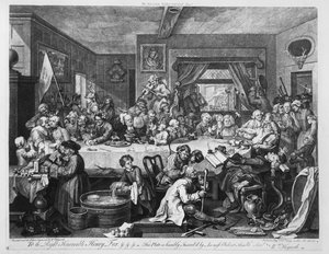 Ein Wahlbankett, 1755 von William Hogarth