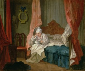 Francis Matthew Schutz in seinem Bett, um 1755-60 von William Hogarth