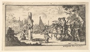 Daumenhängen Moderne Militärstrafen, nach 1725 von William Hogarth