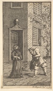 Hudibras umwirbt die Witwe Siebzehn kleine Illustrationen für Samuel Butlers Hudibras..., 1721-26
