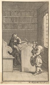 Hudibras und der Anwalt Siebzehn kleine Illustrationen für Samuel Butlers Hudibras, 1721-26