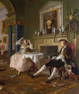 Heirat à la Mode: II- Das Tête-à-Tête, ca. 1743 (Detail) von William Hogarth