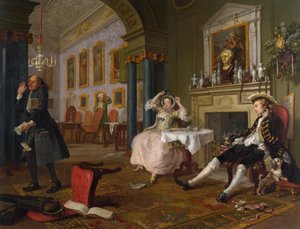 Heirat à la Mode: II - Das Tête-à-Tête, ca. 1743 von William Hogarth
