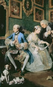 Heirat à la Mode: I - Die Heiratsvereinbarung, ca. 1743 (Detail) von William Hogarth