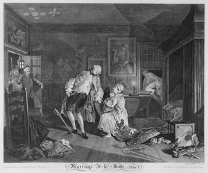 Heirat à la Mode, Platte V, Das Bagnio, 1745 von William Hogarth