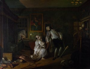 Heirat à la Mode: V, Das Bagnio, ca. 1743 von William Hogarth