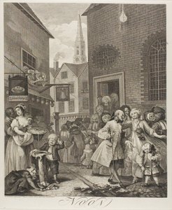 Mittag, Tafel zwei aus Die vier Tageszeiten von William Hogarth
