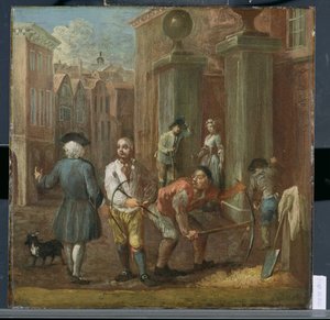Schild für einen Pflasterer, ca. 1725