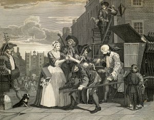 Straßenszenen in London von William Hogarth