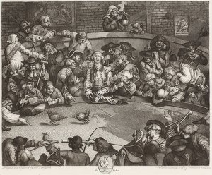 Der Hahnenkampfplatz von William Hogarth