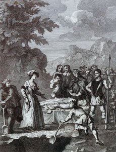 Das Begräbnis von Chyrstom & Marcella verteidigt sich selbst von William Hogarth