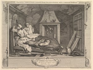 Der faule Lehrling kehrt vom Meer zurück und in einer Dachkammer mit einer gewöhnlichen Prostituierten, 30. September 1747