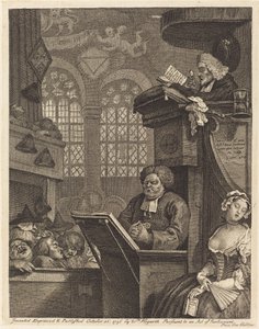 Die schlafende Gemeinde von William Hogarth