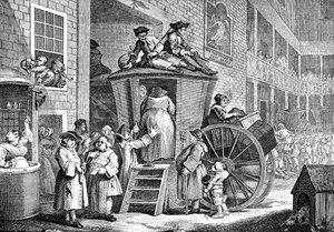 Die Postkutsche oder der Hof des Landgasthofs, 1747 von William Hogarth