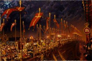 London Bridge in der Nacht der Hochzeit des Prinzen und der Prinzessin von Wales, 1863
