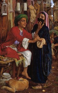 Die Werbung des Laternenmachers, eine Straßenszene in Kairo von William Holman Hunt