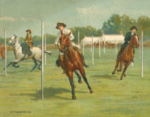 Historische und moderne Rennen, Biegewettbewerbe (Chromolithografie)