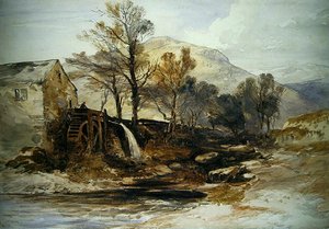 Eine Wassermühle in Nordwales von William James Muller