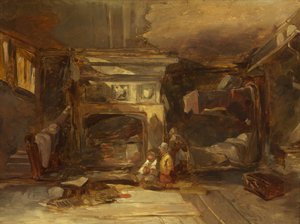 Ein walisisches Interieur, um 1844 von William James Muller