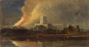 Bristol-Unruhen: Das Brennen des Bischofspalastes, ca. 1831 von William James Muller