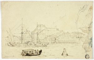 Hafen mit Festung von William John Huggins