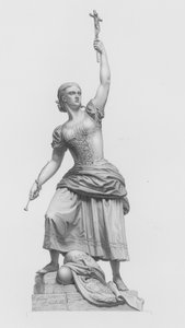 Die Jungfrau von Saragossa, graviert von W Roffe nach der Statue von J Bell