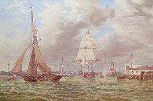Schiffe am Eingang zum Hafen von Portsmouth von William Joy