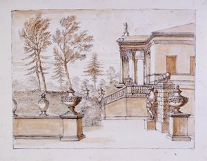 Chiswick, Blick auf die Villa von der Inigo-Jones-Statue-Seite von William Kent