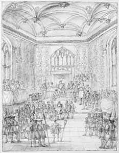 Heinrich VIII. empfängt Montmorency, den französischen Botschafter, in Hampton Court von William Kent