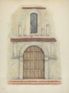 Gewölbter Eingang Mission San Diego, um 1942