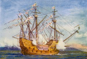 Die "Grace De Dieu" von William Lionel (after) Wyllie