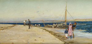 Figuren am Ufer einer Mündung von William Lionel Wyllie