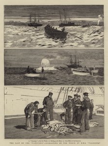 Der Letzte der Vorhut, Demastierung des Wracks durch die HMS Valorous von William Lionel Wyllie