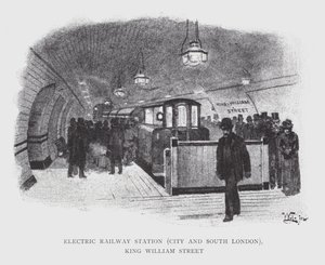 Elektrischer Bahnhof, City und South London, King William Street von William Luker