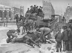 Holborn Viadukt - Ein rutschiger Tag, 1891