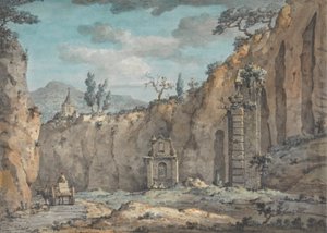 Ochsenkarren in der Grotte von Posillipo von William Marlow