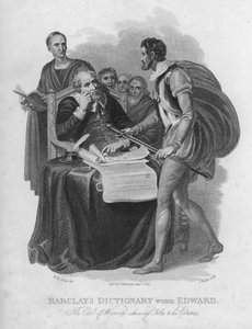 Barclays Wörterbuch, Wort: Edward, Der Earl Of Warren zeigt Titel zu seinen Besitztümern von William Marshall (after) Craig