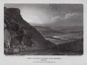 Stadt Otley und Tal des Wharfe, Yorkshire (Gravur)