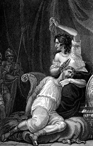 Delilah schneidet Samson die Haare ab und nimmt ihm so seine Kraft, 1820