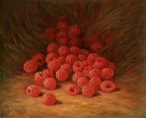 Rote Himbeeren auf einem Waldboden 1866 von William Mason Brown