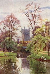 Der Turm der St Johns College Kapelle vom Fluss von William Matthison