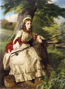 Eine junge Dame beim Angeln, 1873