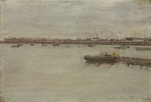 Grauer Tag an der Bucht, um 1886