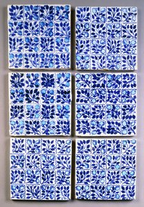 Sieben William Morris blaue 
