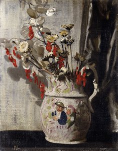Eine Vase mit Silberblatt von William Nicholson