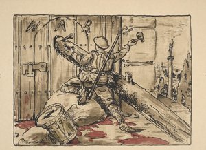 Soldat blockiert die Tür der Kriegsführung von William Nicholson