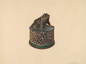 Spielzeugbank: Frosch, ca. 1938
