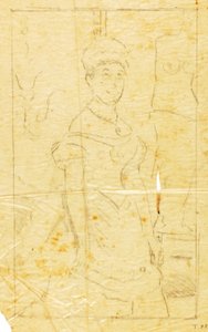 Dame im Abendkleid mit Figur der Venus von Milo